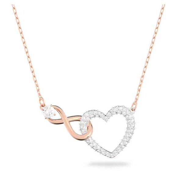 SWAROVSKI Hyperbola necklace Infinity and heart, White, Mixed metal finish - Picture 1 of 7
